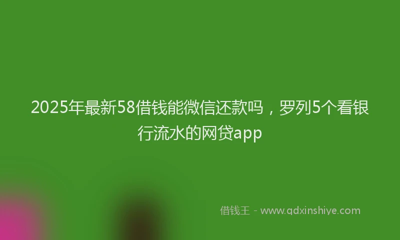 2025年最新58借钱能微信还款吗，罗列5个看银行流水的网贷app