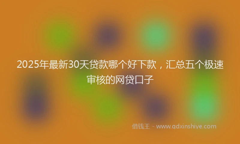2025年最新30天贷款哪个好下款，汇总五个极速审核的网贷口子