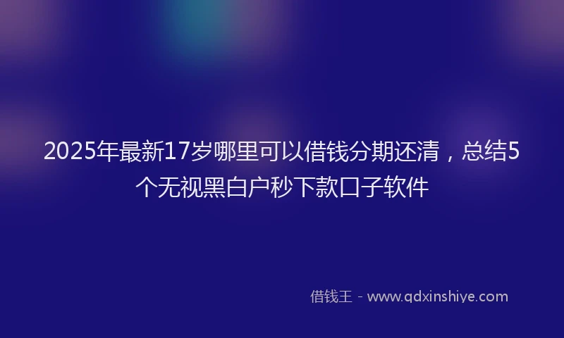 2025年最新17岁哪里可以借钱分期还清，总结5个无视黑白户秒下款口子软件