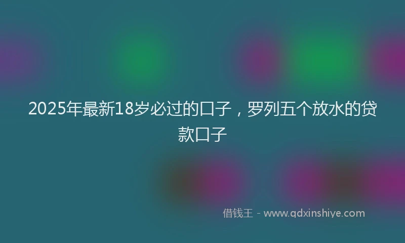 2025年最新18岁必过的口子，罗列五个放水的贷款口子