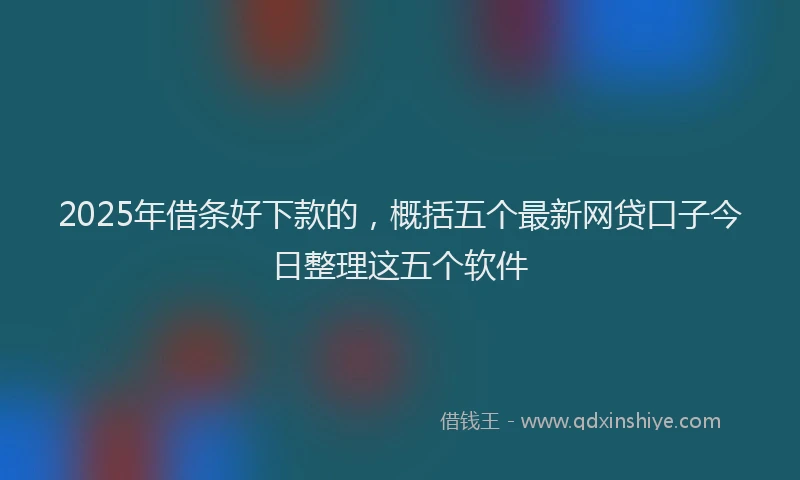2025年借条好下款的，概括五个最新网贷口子今日整理这五个软件