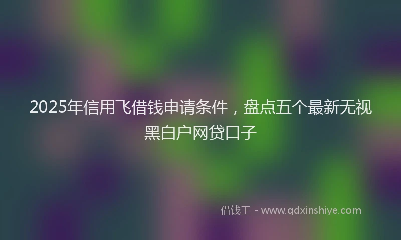 2025年信用飞借钱申请条件，盘点五个最新无视黑白户网贷口子