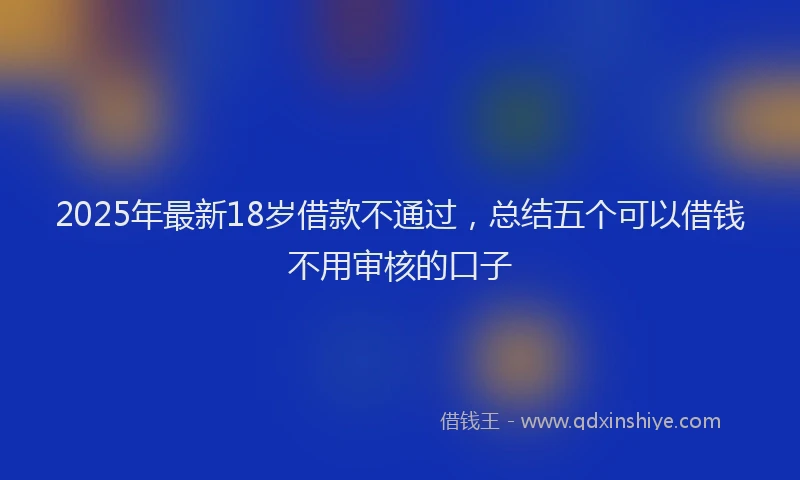 2025年最新18岁借款不通过，总结五个可以借钱不用审核的口子