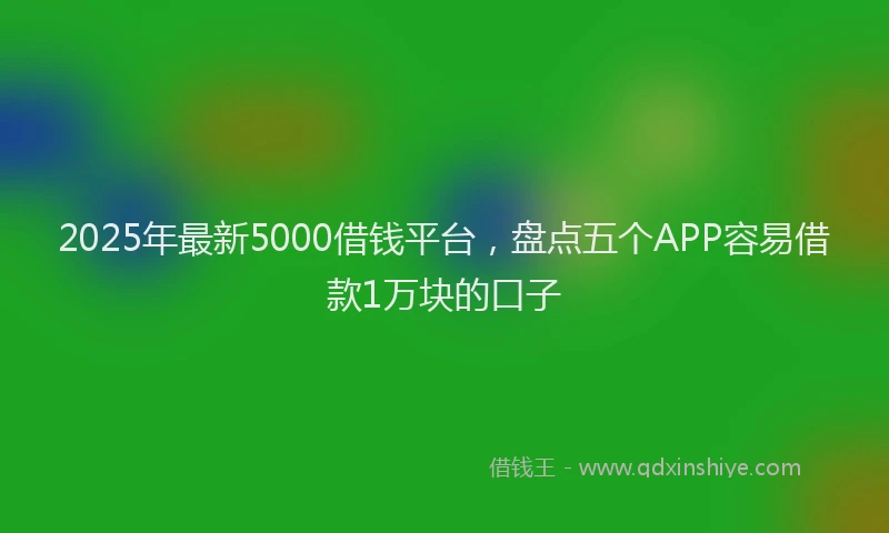 2025年最新5000借钱平台，盘点五个APP容易借款1万块的口子