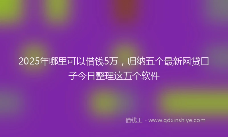 2025年哪里可以借钱5万，归纳五个最新网贷口子今日整理这五个软件