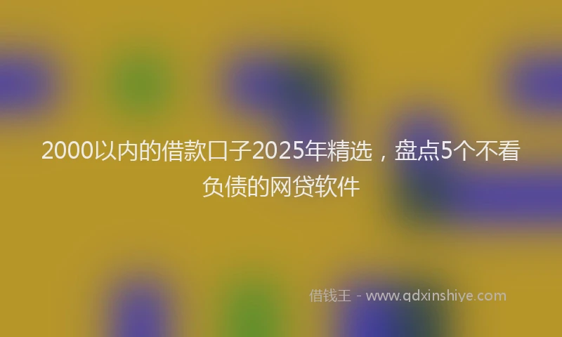 2000以内的借款口子2025年精选，盘点5个不看负债的网贷软件