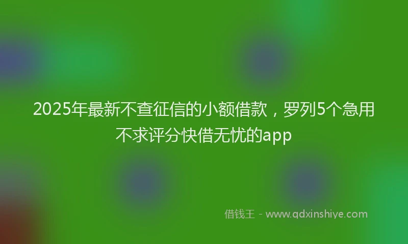 2025年最新不查征信的小额借款，罗列5个急用不求评分快借无忧的app