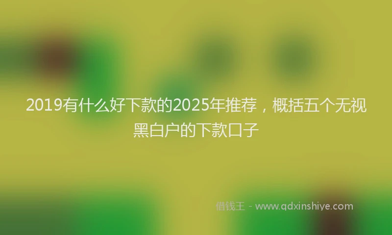 2019有什么好下款的2025年推荐，概括五个无视黑白户的下款口子