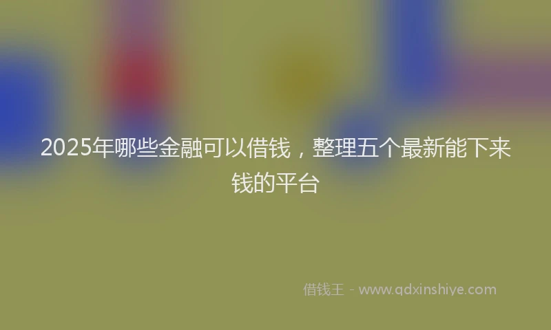 2025年哪些金融可以借钱，整理五个最新能下来钱的平台