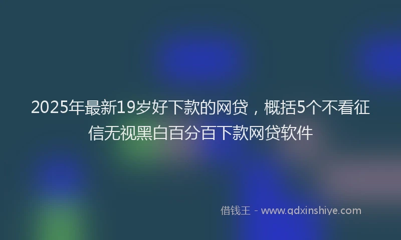 2025年最新19岁好下款的网贷，概括5个不看征信无视黑白百分百下款网贷软件