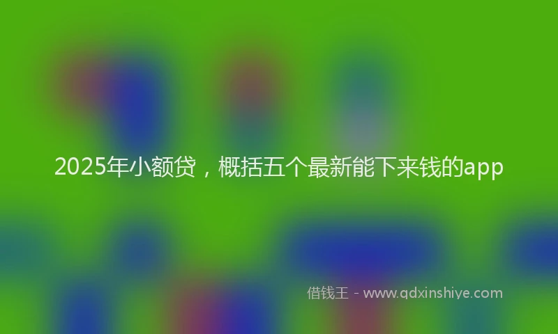 2025年小额贷，概括五个最新能下来钱的app