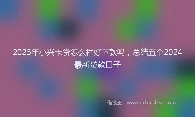 2025年小兴卡贷怎么样好下款吗，总结五个2024最新贷款口子