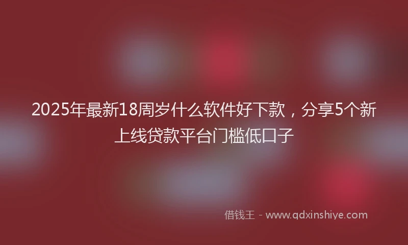 2025年最新18周岁什么软件好下款，分享5个新上线贷款平台门槛低口子