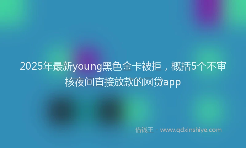 2025年最新young黑色金卡被拒，概括5个不审核夜间直接放款的网贷app