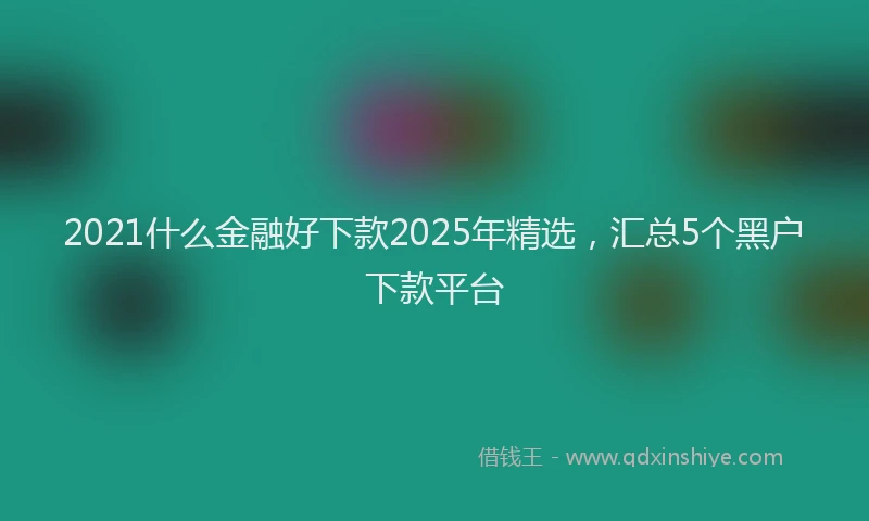 2021什么金融好下款2025年精选，汇总5个黑户下款平台