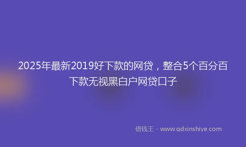 2025年最新2019好下款的网贷，整合5个百分百下款无视黑白户网贷口子