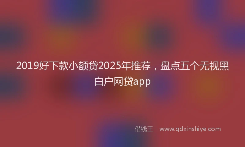 2019好下款小额贷2025年推荐，盘点五个无视黑白户网贷app