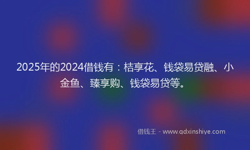 2025年的2024借钱有：桔享花、钱袋易贷融、小金鱼、臻享购、钱袋易贷等。