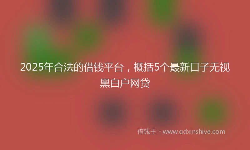 2025年合法的借钱平台，概括5个最新口子无视黑白户网贷