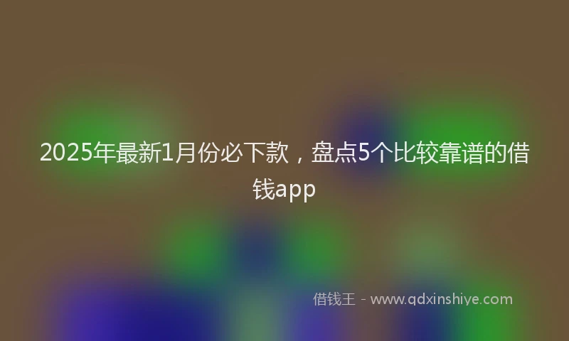 2025年最新1月份必下款，盘点5个比较靠谱的借钱app