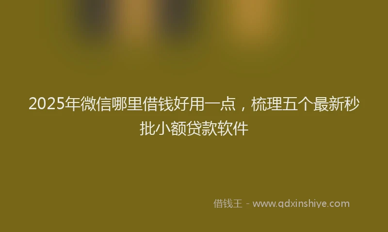 2025年微信哪里借钱好用一点，梳理五个最新秒批小额贷款软件