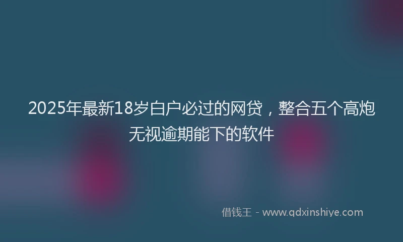 2025年最新18岁白户必过的网贷，整合五个高炮无视逾期能下的软件