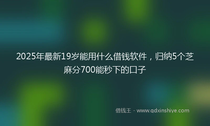 2025年最新19岁能用什么借钱软件，归纳5个芝麻分700能秒下的口子