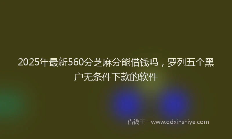 2025年最新560分芝麻分能借钱吗，罗列五个黑户无条件下款的软件