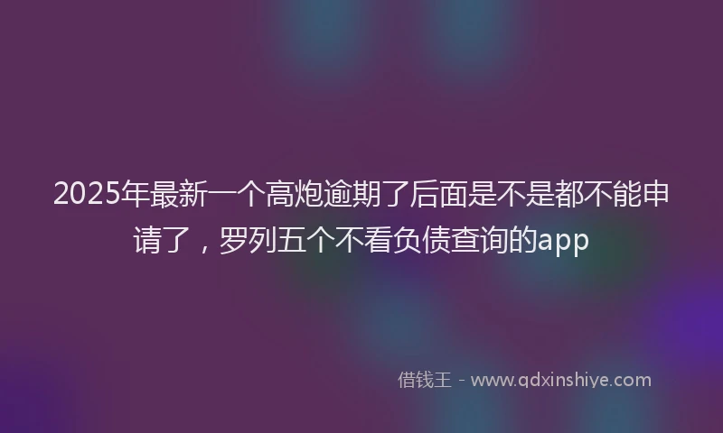 2025年最新一个高炮逾期了后面是不是都不能申请了，罗列五个不看负债查询的app