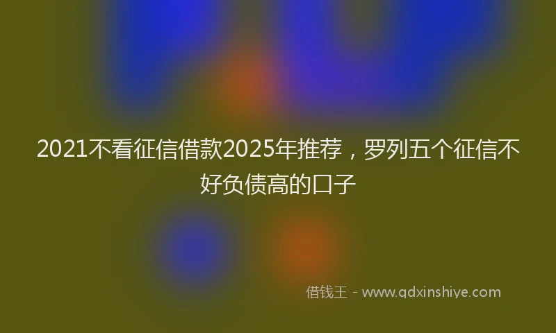 2021不看征信借款2025年推荐，罗列五个征信不好负债高的口子