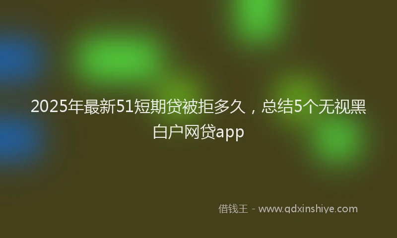 2025年最新51短期贷被拒多久，总结5个无视黑白户网贷app