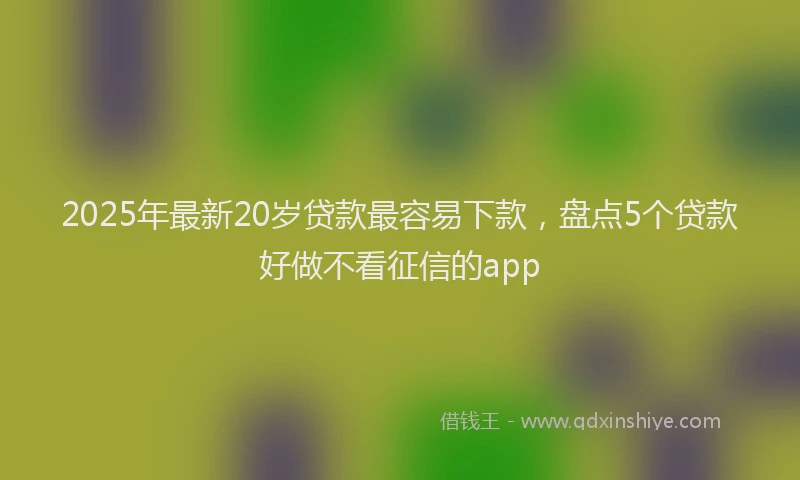 2025年最新20岁贷款最容易下款，盘点5个贷款好做不看征信的app