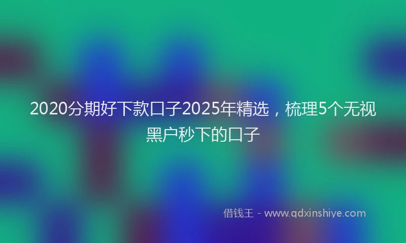 2020分期好下款口子2025年精选，梳理5个无视黑户秒下的口子