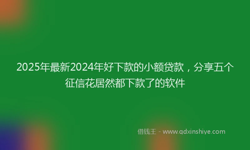 2025年最新2024年好下款的小额贷款，分享五个征信花居然都下款了的软件