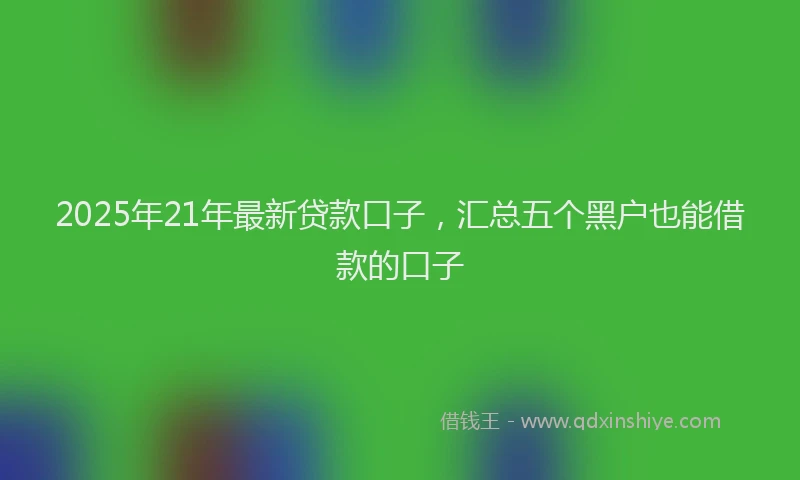 2025年21年最新贷款口子，汇总五个黑户也能借款的口子