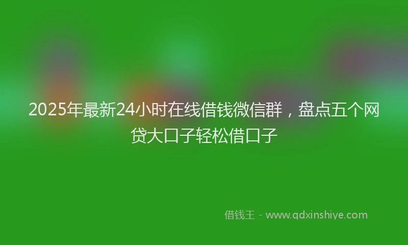 2025年最新24小时在线借钱微信群，盘点五个网贷大口子轻松借口子