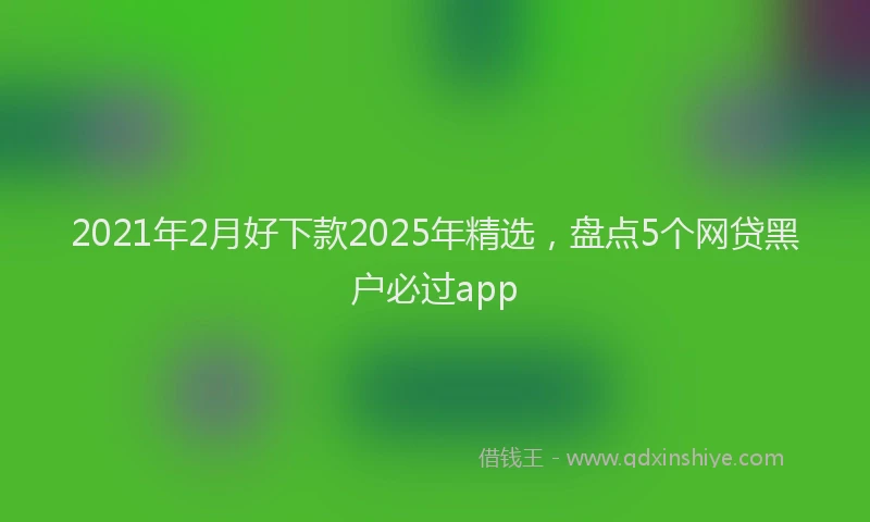2021年2月好下款2025年精选，盘点5个网贷黑户必过app