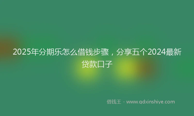 2025年分期乐怎么借钱步骤，分享五个2024最新贷款口子