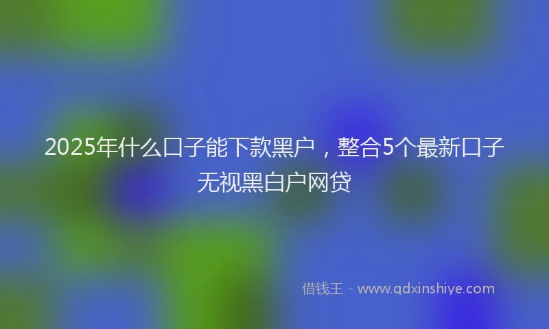 2025年什么口子能下款黑户，整合5个最新口子无视黑白户网贷