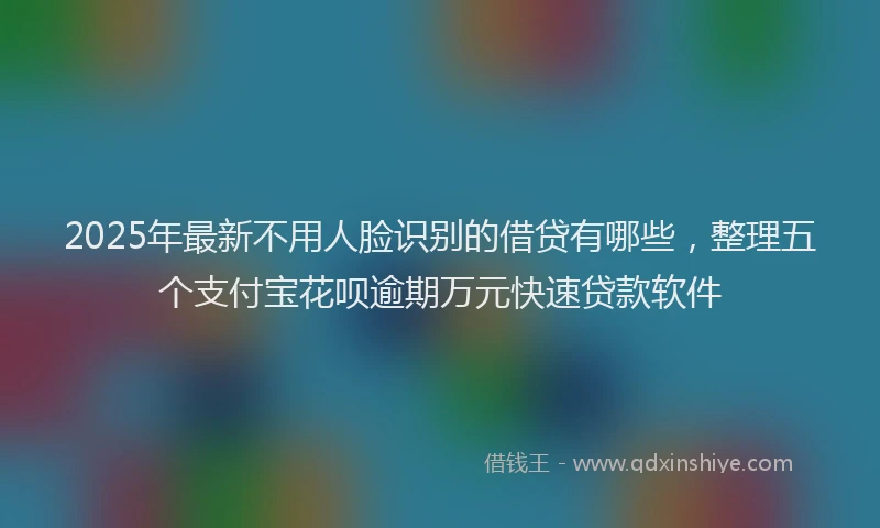 2025年最新不用人脸识别的借贷有哪些，整理五个支付宝花呗逾期万元快速贷款软件