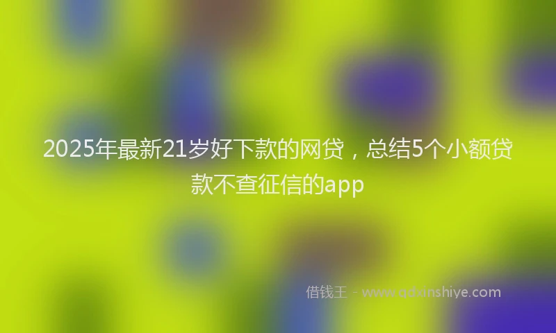 2025年最新21岁好下款的网贷，总结5个小额贷款不查征信的app