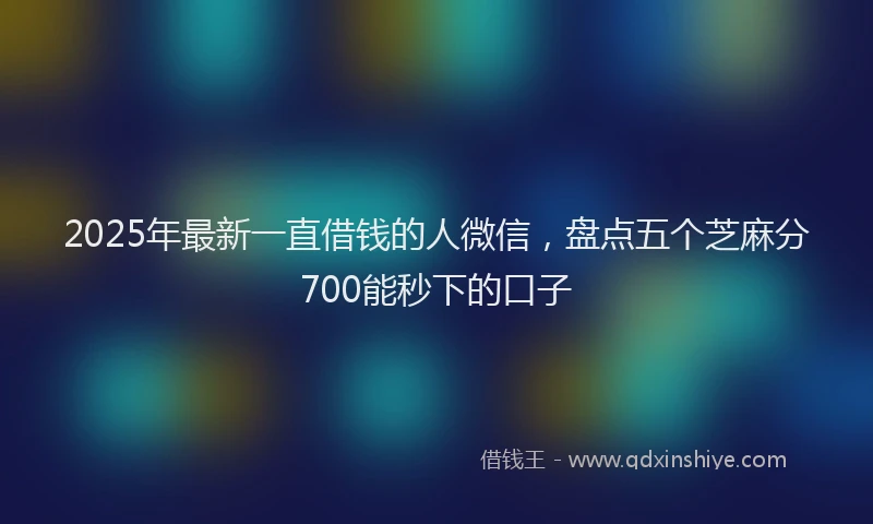 2025年最新一直借钱的人微信，盘点五个芝麻分700能秒下的口子