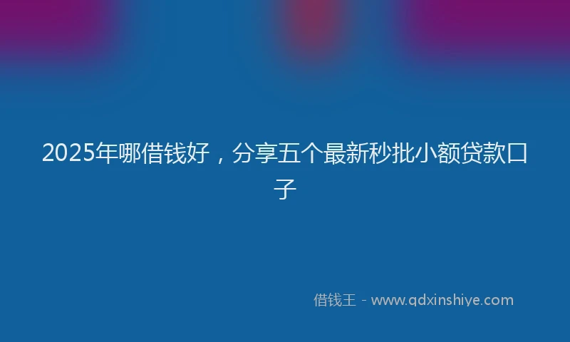 2025年哪借钱好，分享五个最新秒批小额贷款口子