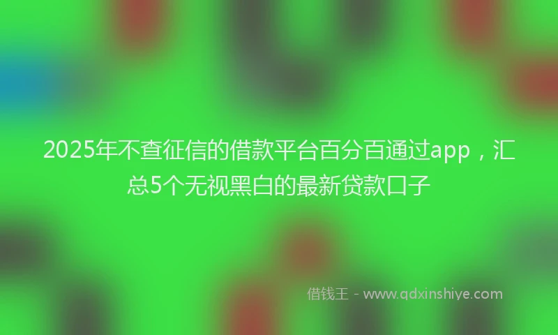 2025年不查征信的借款平台百分百通过app，汇总5个无视黑白的最新贷款口子