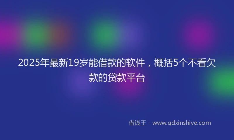 2025年最新19岁能借款的软件，概括5个不看欠款的贷款平台