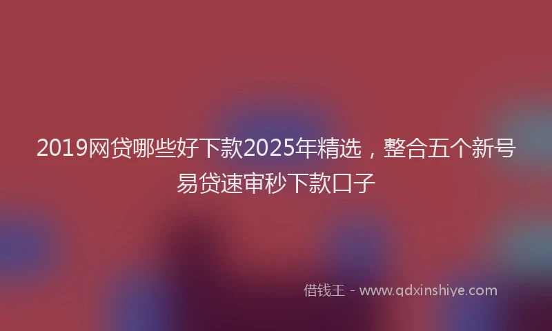 2019网贷哪些好下款2025年精选，整合五个新号易贷速审秒下款口子