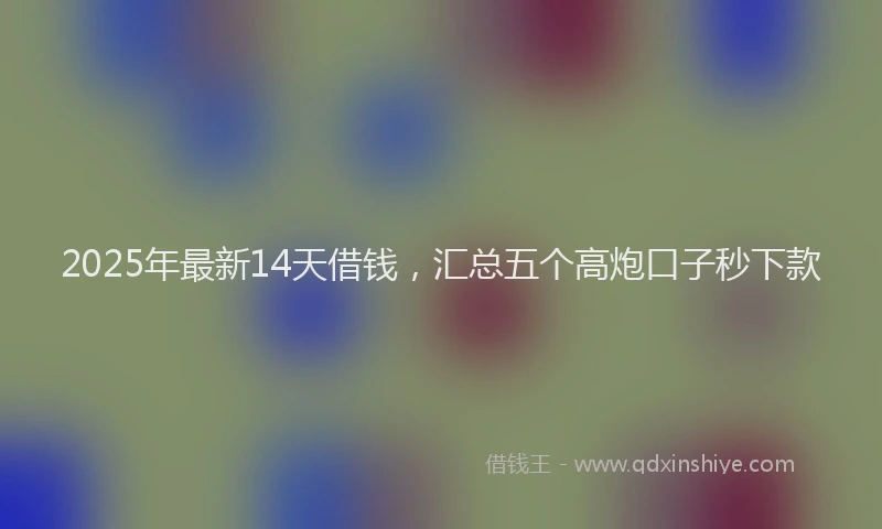 2025年最新14天借钱，汇总五个高炮口子秒下款