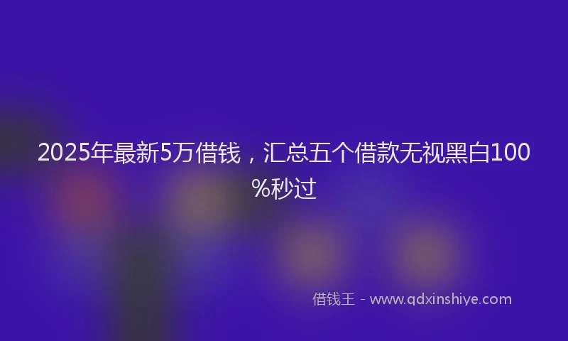 2025年最新5万借钱，汇总五个借款无视黑白100%秒过