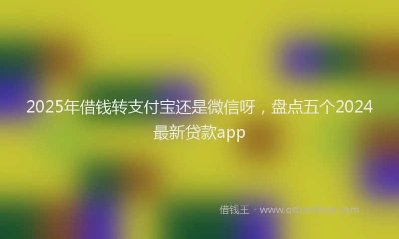 2025年借钱转支付宝还是微信呀，盘点五个2024最新贷款app
