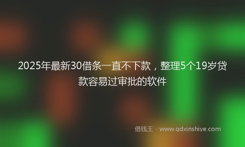 2025年最新30借条一直不下款，整理5个19岁贷款容易过审批的软件